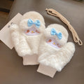 Female Velvet Cute Cold Cartoon Glove Thickened Plush Cycling Warm Ski Gloves Mittens