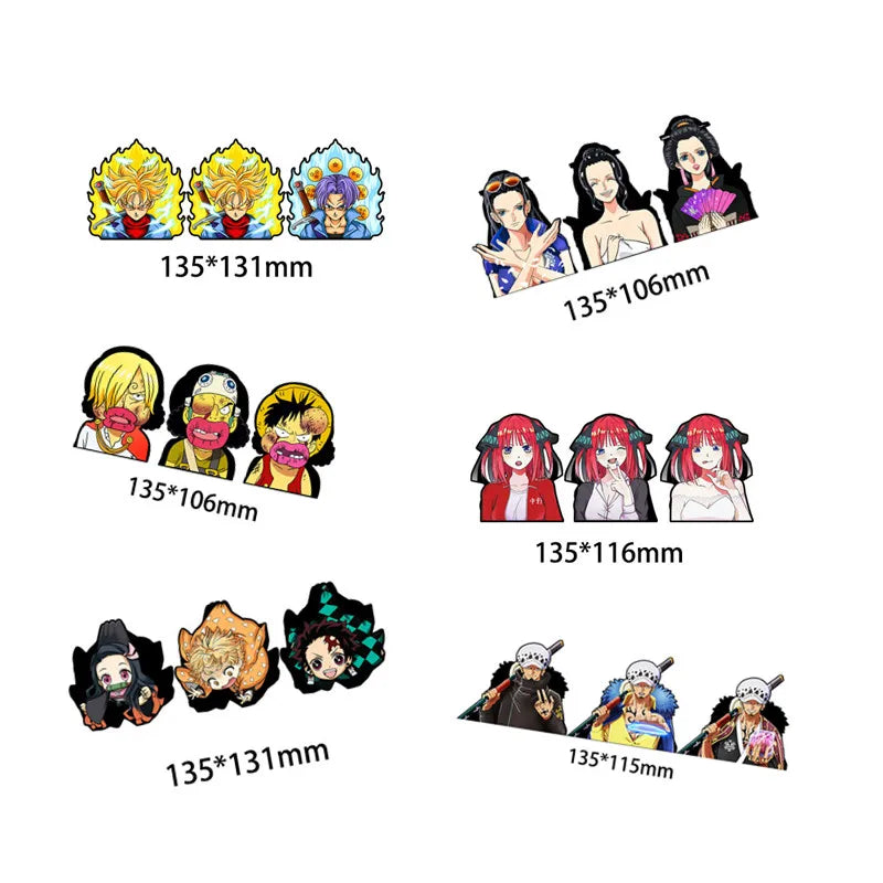 Large 3D Flip Effect Demon Slayer Lenticular One Pieces Classic Anime Motion Sticker
