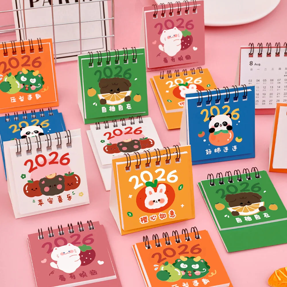 Wholesale School Kids Cartoon Cute Animal Printing Mini Desk Calendar 2026