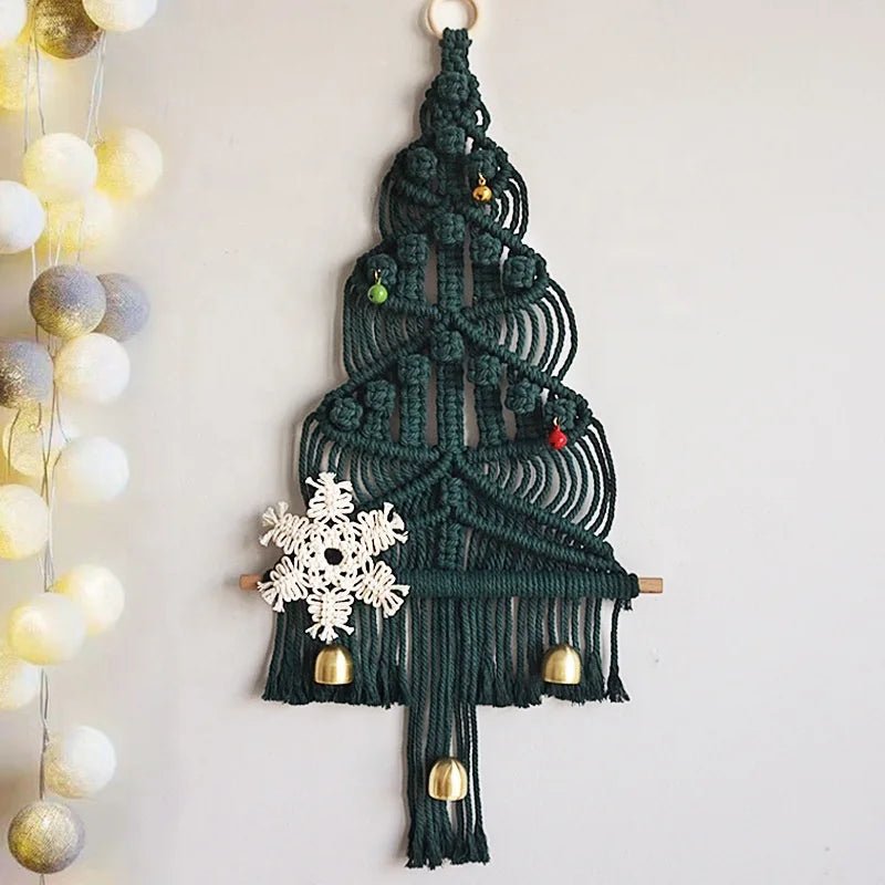 Boho Green Tapestry Custom Home Decor Macrame Wall Hanging Christmas Ornament Tree