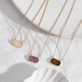 Original Design Gemstone Jewelry Crystal Pendant Necklace for Women Gold Chain Natural Stone Choker Necklace Can Be Customized