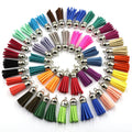 100 Pcs/Bag 36mm Korean Suede Pendant Leather DIY Accessories Colorful Findings for Bracelet Earring Tassel Jewelry