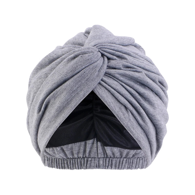 Hot Bandanas Women Stretchy Satin Lined Turbans Muslim Hat Headband Warp Female Chemo Hijab Twist Head Wrap for Women