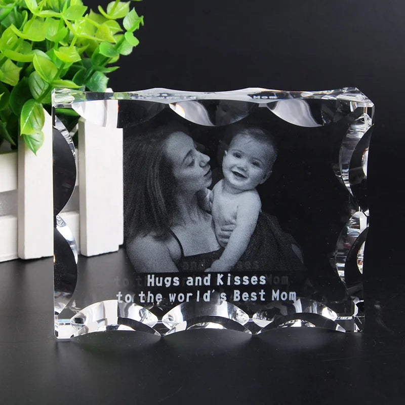 Stylish Rectangle Crystal Block Paperweight 3d Laser Etched Photo Printing Engraved Glass Cube Gifts and Crafts CPW-11