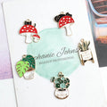 Mushroom Enamel Charm Pendant Plants Alloy Enamel Charm Mixed Shape Pendant for Jewelry Necklace Bracelet Earring Making Crafts