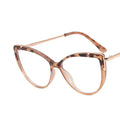 2024 Computer Cat Eye Frame Oversized Large Glasses Trendy Spring Leg Blue Light Blocking Fashion Optical Eyeglasses