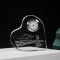 Newest Design Heart Crystal Personalized Souvenirs Memoriable Clock Wedding Birthday Anniversary Gifts