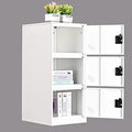 MECOLOR Vertical Single Tier Small Locker with Padlock Latche 2 or 3 Compartment Storage for EmployeeHomeOfficeSchoolKids