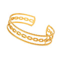 Popular Ins Style 18k Gold-plated Stainless Steel Bracelet Three-layer Design Fashionable Personalized Titanium Steel Bracelet