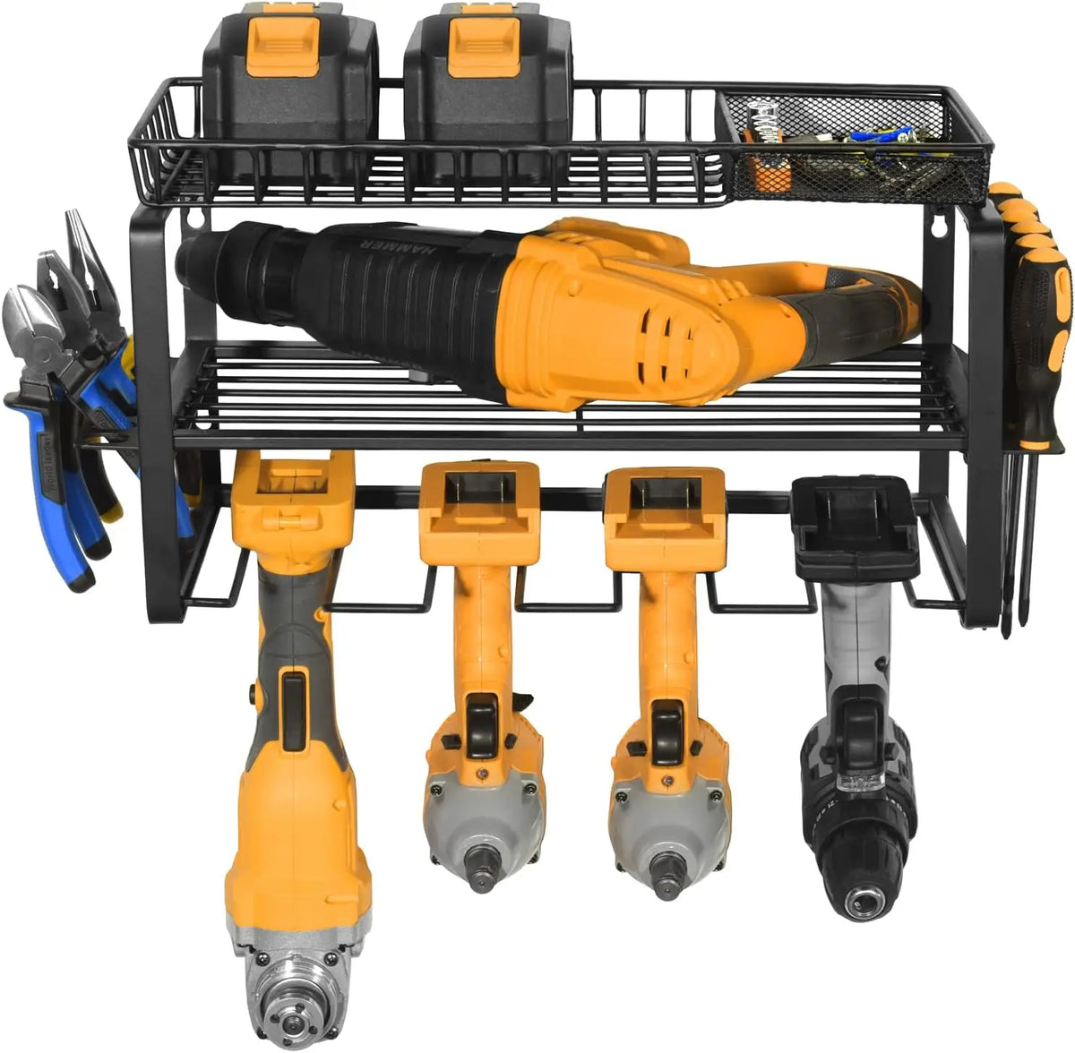 Mesh Frame Power Tool Organizer Screwdriver Storage Rack Organizer for Handheld Power Tools Metal Storage Shelf
