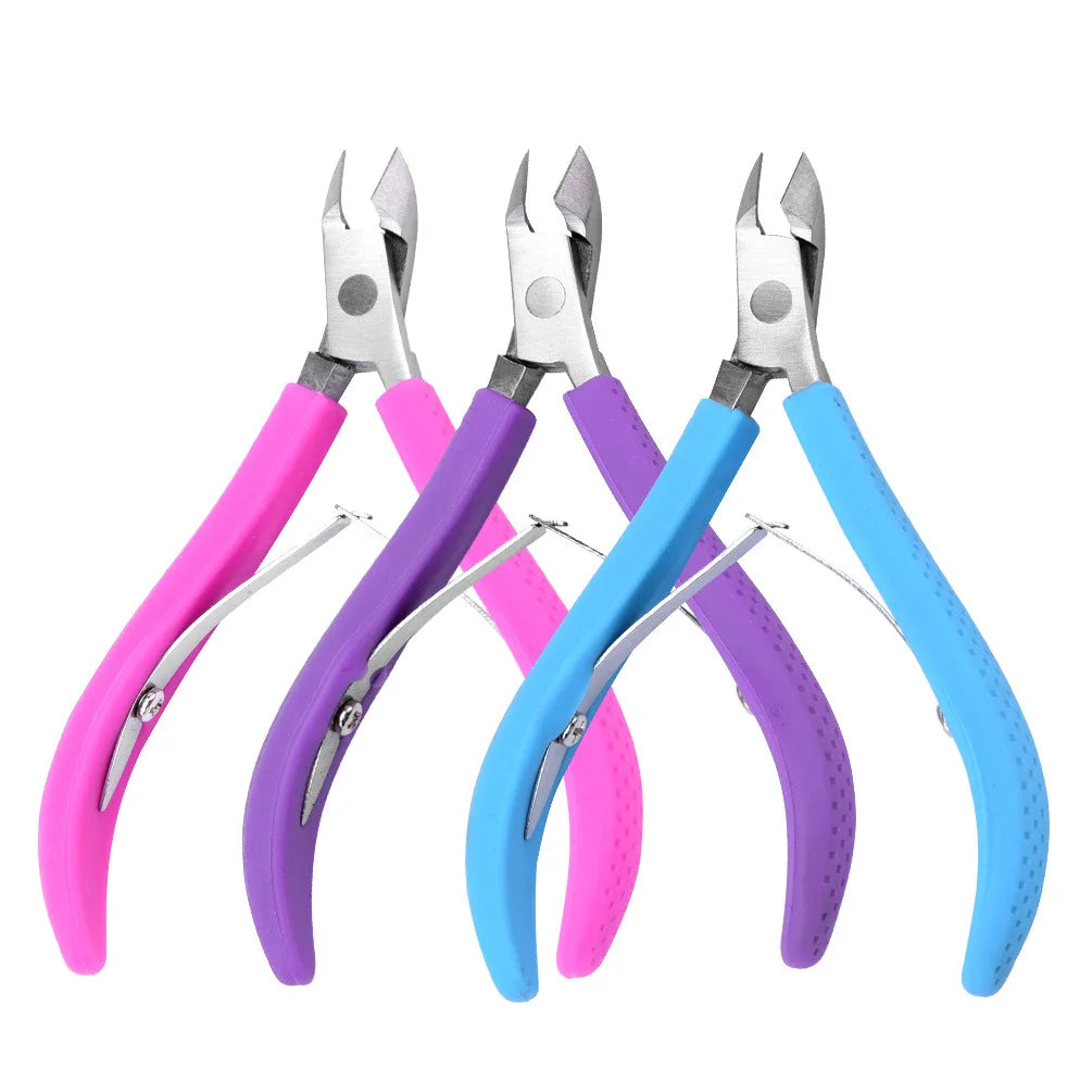New Arrival Silicone Rubber Handle Stainless Steel Toe Nail Cuticle Clipper Plier Cuticle Nipper