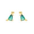 Factory New Cute Natural Zircon Gold Plated Dinosaur Shape Stud Earrings-Gift