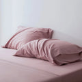 Queen Size 100% Bamboo Sheets and Pillowcase Set Cooling Bedding with Solid Pattern Stitched for Home or Hotel Use