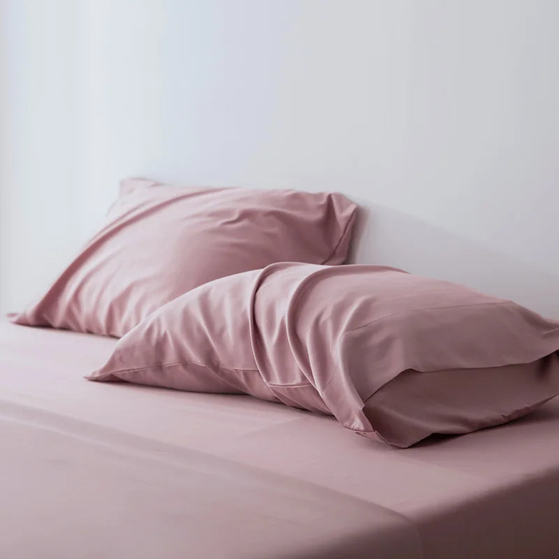 Queen Size 100% Bamboo Sheets and Pillowcase Set Cooling Bedding with Solid Pattern Stitched for Home or Hotel Use