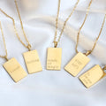 MICCI Custom Engraved Pendant Necklace Stainless Steel Jewelry 18K PVD Gold Plated Engraved Letter Pendant Necklace