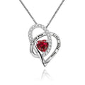 C8961 Abiding Jewelry Dropshipping Cheap Price Lab Created Ruby Gemstone Silver Pendant Necklace