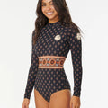 OEM Custom Women's Long Sleeve Bodysuit Swimwear Wholesale Print One Piece Swimsuit for Women