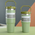 New Stock Stainless Steel Tumbler with Handle Large Capacity 600ml 900ml Design with Straw and Lid Handheld Tumbler