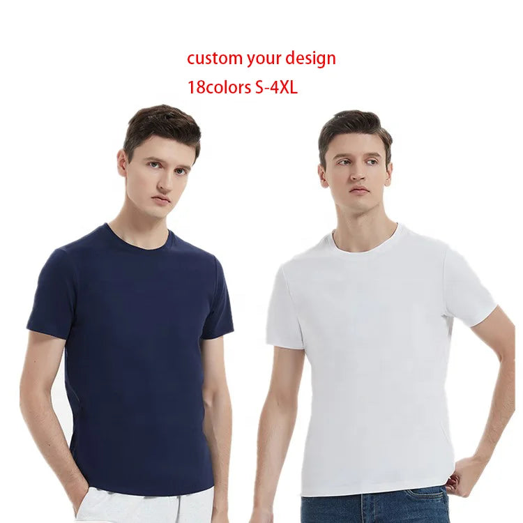 High Quality 190 Gsm Pima Cotton Short Sleeve t Shirt Custom logo Printing Men and Women Solid Men T-shirt t Shirts