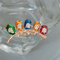 Enamel Drop Oil Colored Glaze Inlaid Animal Silk Scarf Buckle Cartoon Cute Bird Brooch