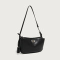 Quality 2025 Fashionable Lock Crossbody Purse Handbags Ladies PU Leather Classic Black Shoulder Bag Women with Zipper Closure