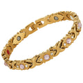 18K Gold Plated Fine Stainless Steel Energy Gemstone Beads Magnet Lover Bracelets Fashion Charm Jewelry