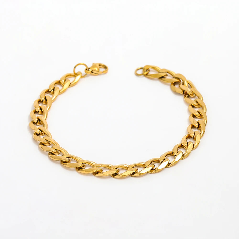 Joolim Stylish Stainless Steel 18K Gold Plated  Chain  Bracelet Design Jewelry Wholesale