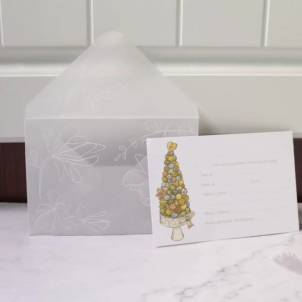 Newest Customized Colors Premium Wedding Stationery Luxury Design Vellum Paper Happy Birthday Wedding Handmade Invitation Card