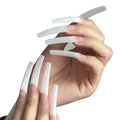 Artificial Nails Long French Clear Non C Curve Natural Coffin Nail Tips Straight