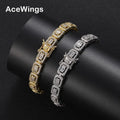 BB121  7mm Brass Zircon Tennis Chain Bracelet Men Hip Hop Jewelry CZ Bracelet Party Gift