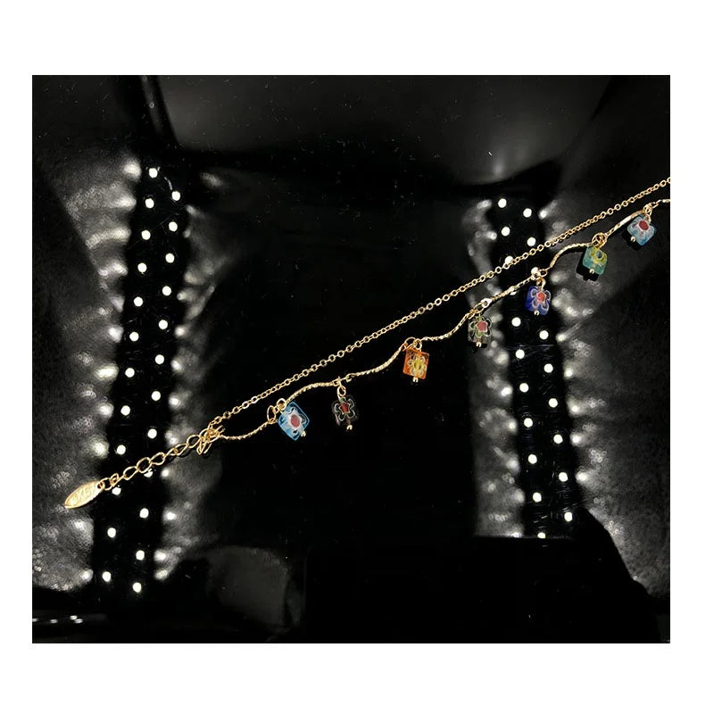 BMZ 2025 New Factory Wholesale Stock Double Loops in One Lovely Charms Foot Ankle Chains
