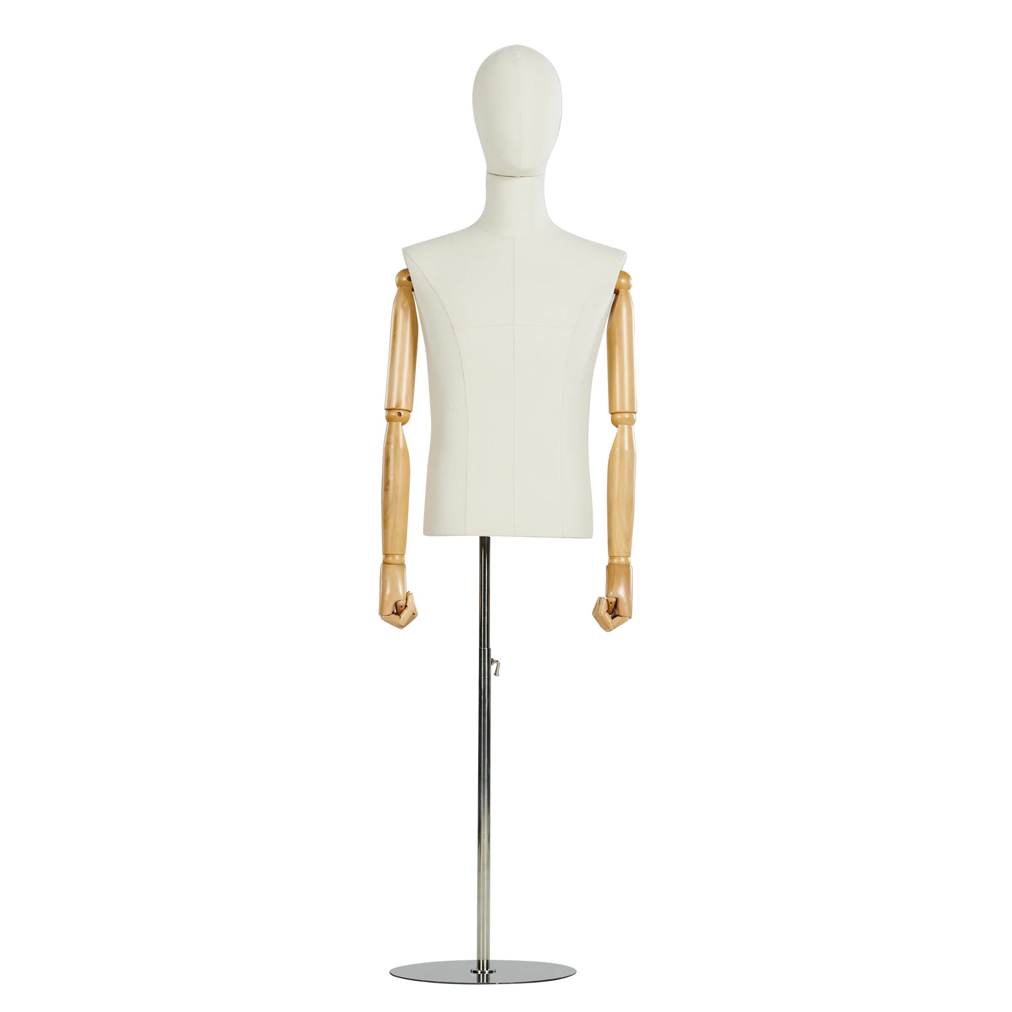 Male Mannequin  for Fashion Torso Dress Form Mannequin Body With Wood Hand Adjustable Mannequin for Sewing