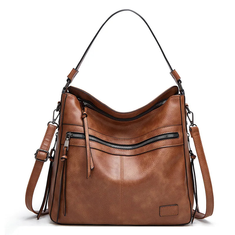 0901 Custom Wholesale High Fashion Cute New Trendy Vintage Elegance Big PU Leather Crossbody Tote Women Bags Handbag