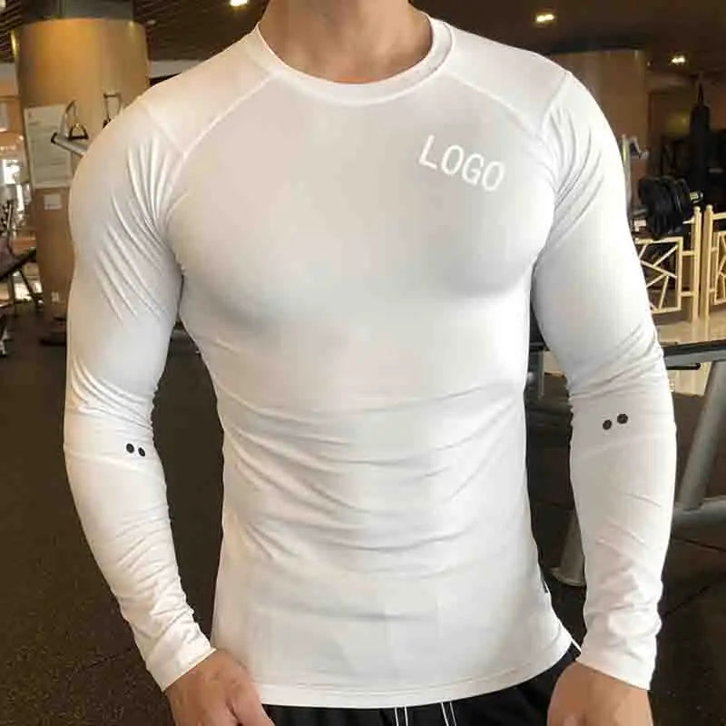 Supplies Wholesale Men'S T-Shirts Athletic Fit Long Sleeve Gym Compression Tshirt  Cotton 100% Tshirt