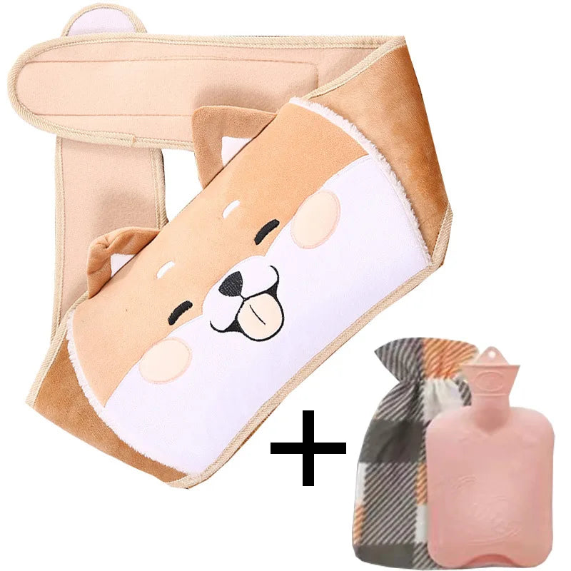 1000ml Rubber Warm Water Bag Hot and Cold Cool Water Bottle with Soft Plush Waist Cover