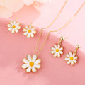 Engagement Necklace Earring S925 Silver Zircon Trendy Wedding Anniversary Gift Jewelry Set with Yellow Gold Plating