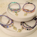 SP Ethnic Style Handmade Colorful Crystal Beads Musical Charms Pendant Women's Adjustable String Thread Bracelet Set