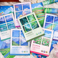 20pcs/pack Double Glue Paper Material Paper Star Dream Floating Light Series Bright Landscape Handbook Collage