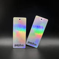 Customized Advanced Holographic Laser Bright Surface Hang Tag Design Logo Garment Bags Hats Socks Hanging Tag