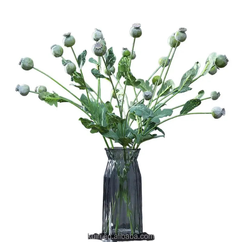 Simulation Poppy Fruits Artificial Foam Poppy Flower Fruit Branch Autumn Dried Poppy Fruit Bouquet
