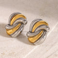 Huggie Hoop Earrings 18k Gold Plated Stainless Steel Wave Color Collision Waterproof  Women's Fashion Jewelry