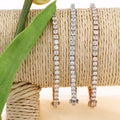 14k Solid Gold Hiphop Jewelry 3mm Round Brilliant Cut Loose  Moissanite Tennis Bracelet