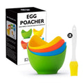 Hotsale BPA Free Microwave Egg Poaching Cup Silicone Egg Poacher With Gift Oil Brush