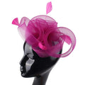 Wholesale Elegant Linen Mesh Fascinator Feather Hair  Accessories Bridal Crystal Wedding Tea Party Top Hat Clip  for Women