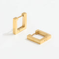 JOOLIM  High End 18K Gold Plated Geometric Square Huggie Earrings for Women Stainless Steel Earrings Wholesale