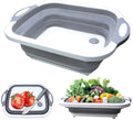 Multifunction Collapsible Cutting Board Dish Tub 3 in 1 Folding Sink Drain Basket Travel Outdoor Camp Portable Basins