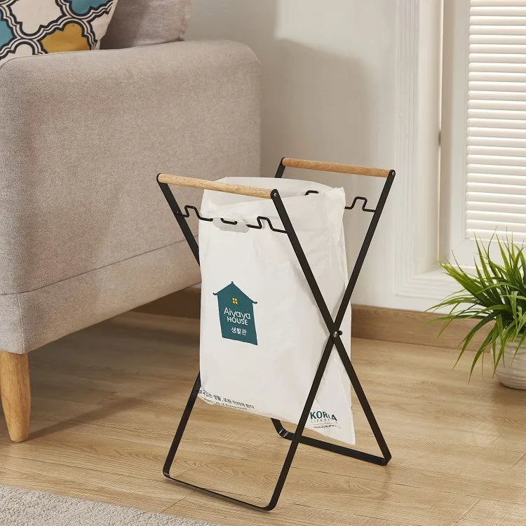 Multifunctional Outdoor Household Foldable Iron Wrought Garbage Rack Kitchen Miscellaneous Storage Unit for Bathroom Metal MegaBDM