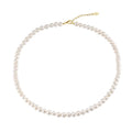 Wholesale 925 Sterling Silver 6-7MM Elegant Natural Freshwater Pearl Gold Plated Necklace Pearl Jewelry for Women