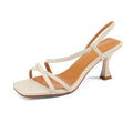 Strappy Sandals Square Head One Word Belt Sandals Women Xia Stiletto New Elegant High Heels Party Dress Women Wedding Shoes