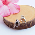 Hot Fashion 3D Silver Retro Cute Frog Earring Gothic Animal Piercing Stud  Earring Female Charm Jewelry Gift